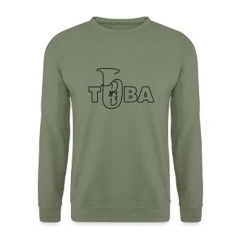 tuba - Unisex Pullover - Armeegrün - Vorne - Alina (178cm) & Michal (187cm)