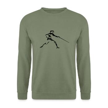 fechten_122012_a_1c - Unisex Sweatshirt - army green - Front - Alina (178cm) & Michal (187cm)