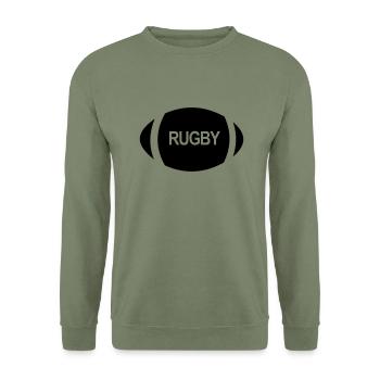 rugby,le football,boule,sport,football américain - Sweat-shirt Unisexe - vert militaire - Devant - Alina (178cm) & Michal (187cm)