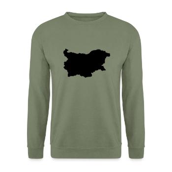 Bulgaria map - Unisex Sweatshirt - army green - Front - Alina (178cm) & Michal (187cm)