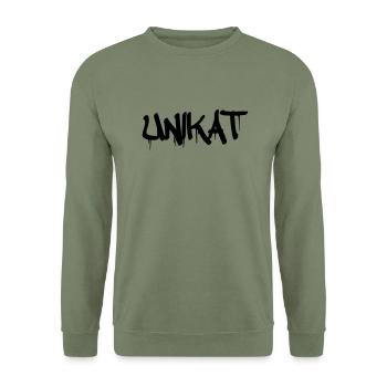 unikat - Unisex Pullover - Armeegrün - Vorne - Alina (178cm) & Michal (187cm)
