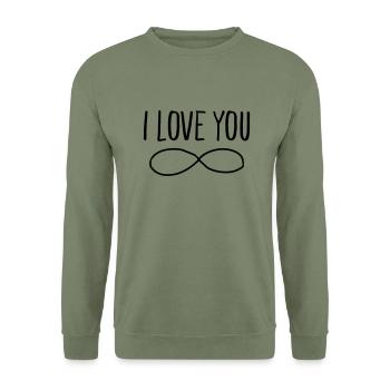 I Love You (Forever Symbol) - Unisex Sweatshirt - army green - Front - Alina (178cm) & Michal (187cm)