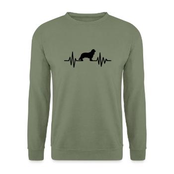 Cavalier King Charles - Sweat-shirt Unisexe - vert militaire - Devant - Alina (178cm) & Michal (187cm)