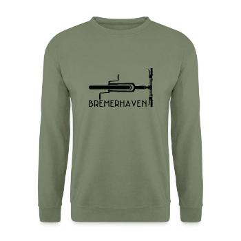 Fahrrad Bremerhaven - Unisex Pullover - Armeegrün - Vorne - Alina (178cm) & Michal (187cm)