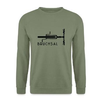 Fahrrad Bruchsal - Unisex Pullover - Armeegrün - Vorne - Alina (178cm) & Michal (187cm)