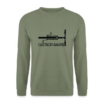 Fahrrad Castrop-Rauxel - Unisex Pullover - Armeegrün - Vorne - Alina (178cm) & Michal (187cm)