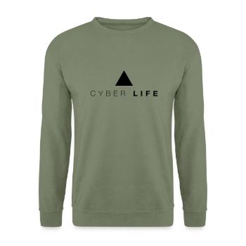 CYBERLIFE Triangle - Unisex Pullover - Armeegrün - Vorne - Alina (178cm) & Michal (187cm)