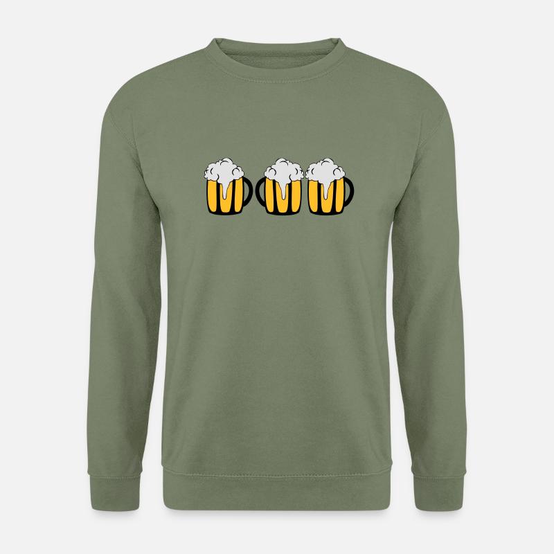 3 Biergläser - Unisex Pullover - Armeegrün