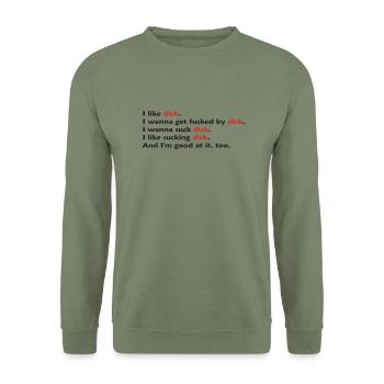 likdick - Unisex Pullover - Armeegrün - Vorne - Alina (178cm) & Michal (187cm)