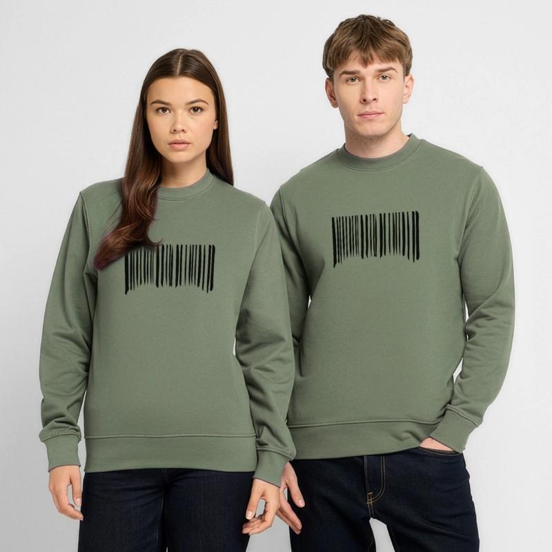 Barcode Strokes Lines Scribbled Barcode Scan Sweat-shirt Unisexe