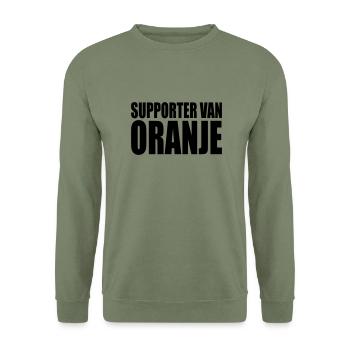 Supporter van oranje - Unisex Sweatshirt - army green - Front - Alina (178cm) & Michal (187cm)