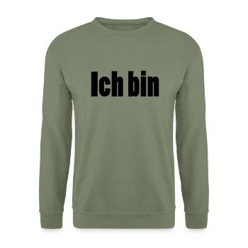 ich bin + dein Name - Unisex Pullover - Armeegrün - Vorne - Alina (178cm) & Michal (187cm)