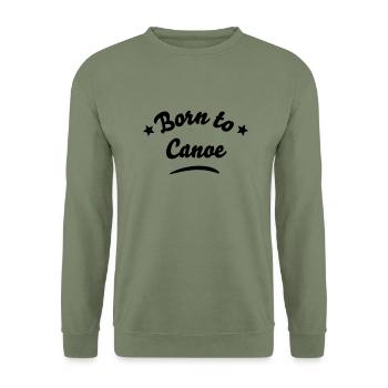 born to canoe 01 - Unisex Pullover - Armeegrün - Vorne - Alina (178cm) & Michal (187cm)