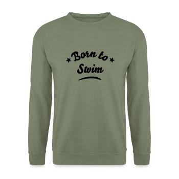 born to swim 01 - Unisex Pullover - Armeegrün - Vorne - Alina (178cm) & Michal (187cm)
