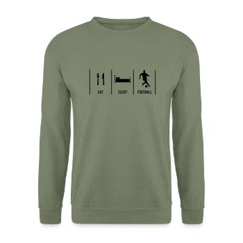 Eat Sleep Football - Unisex Pullover - Armeegrün - Vorne - Alina (178cm) & Michal (187cm)