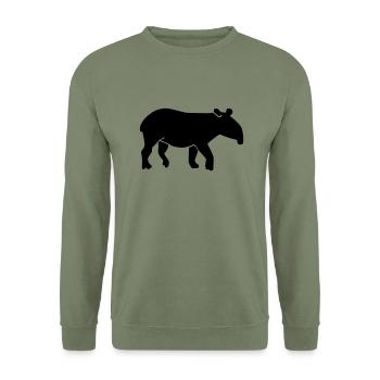 Tapir - Sweat-shirt Unisexe - vert militaire - Devant - Alina (178cm) & Michal (187cm)