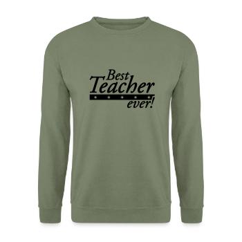 best_teacher_ever_p1 - Sweat-shirt Unisexe - vert militaire - Devant - Alina (178cm) & Michal (187cm)