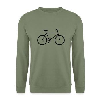 bike - Unisex Sweatshirt - army green - Front - Alina (178cm) & Michal (187cm)