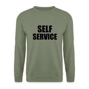 Self Service - Unisex Sweatshirt - army green - Front - Alina (178cm) & Michal (187cm)