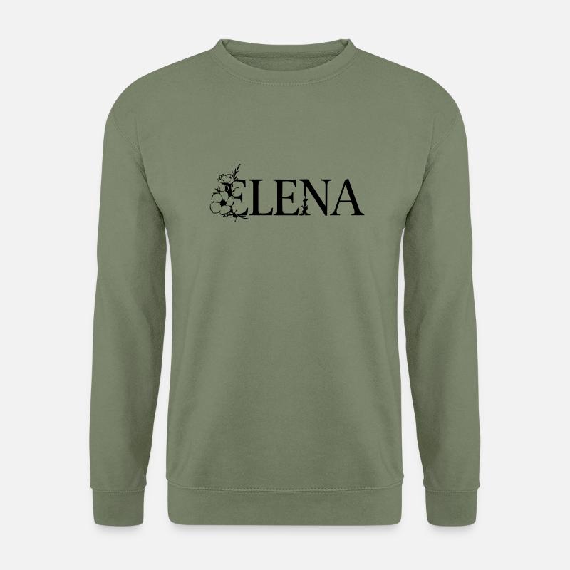 Elena | Nom avec fleur (vectorgraphique) - Sweat-shirt Unisexe - vert militaire