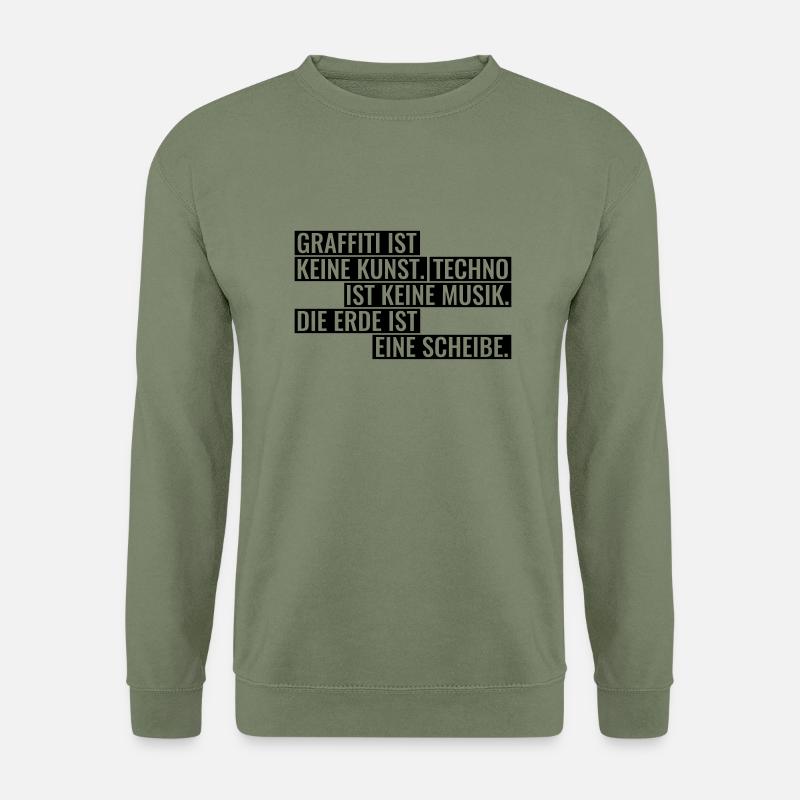 Graffiti Techno Erde Spruch Statement Musik - Unisex Pullover - Armeegrün