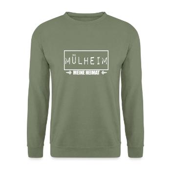 MÜLHEIM MEINE HEIMAT - Unisex Pullover - Armeegrün - Vorne - Alina (178cm) & Michal (187cm)