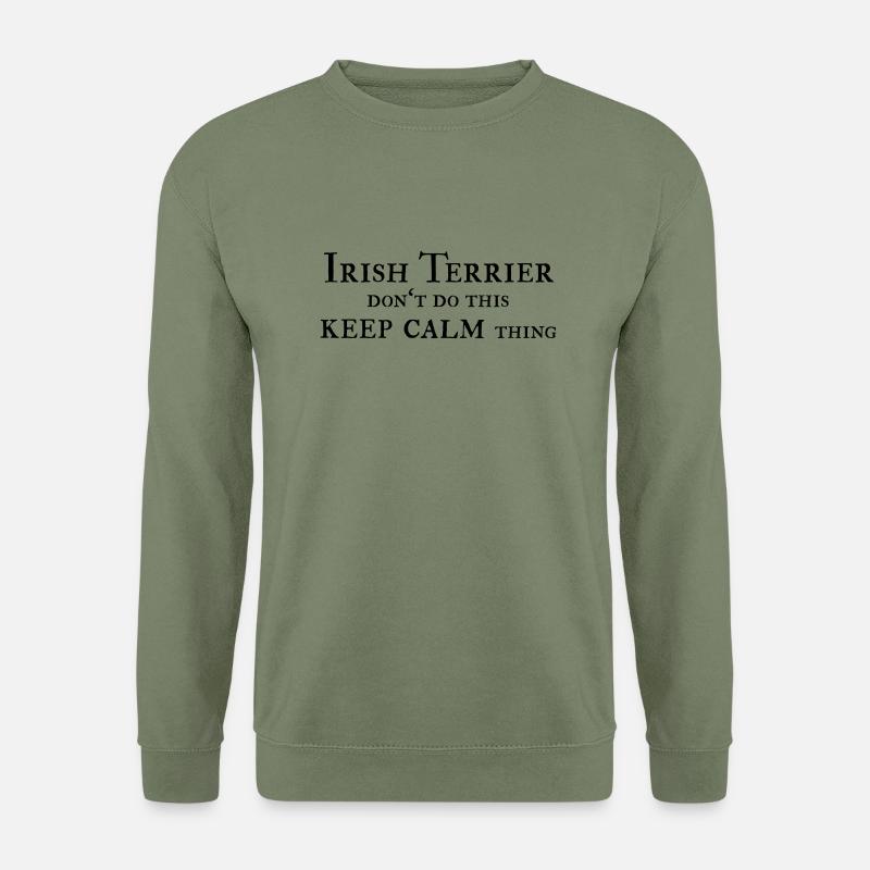 Irish Terrier keep calm - Unisex Pullover - Armeegrün