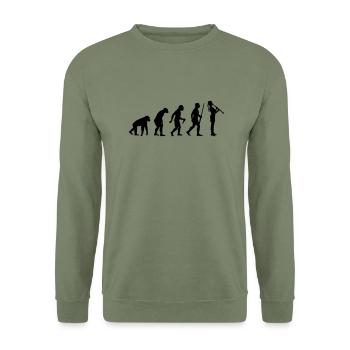 Clarinetist Evolution - Unisex Pullover - Armeegrün - Vorne - Alina (178cm) & Michal (187cm)