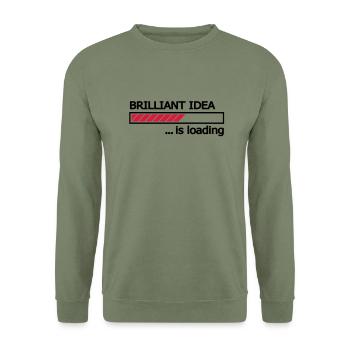 Brilliant Idea is loading progress bar Loading Bar - Unisex Sweatshirt - army green - Front - Alina (178cm) & Michal (187cm)