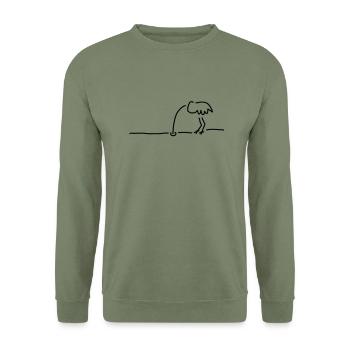 vogel-strauß-taktik - Unisex Pullover - Armeegrün - Vorne - Alina (178cm) & Michal (187cm)