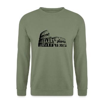 Rom - Kolosseum - Unisex Pullover - Armeegrün - Vorne - Alina (178cm) & Michal (187cm)