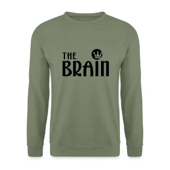 THE BRAIN - Unisex Pullover - Armeegrün - Vorne - Alina (178cm) & Michal (187cm)
