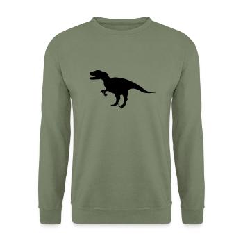 dinosaurier - Unisex Sweatshirt - army green - Front - Alina (178cm) & Michal (187cm)