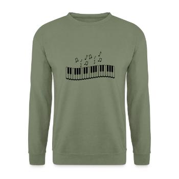 piano_noten_01 - Unisex Pullover - Armeegrün - Vorne - Alina (178cm) & Michal (187cm)