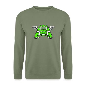 Tortue Ange Ciel Ailes Halo - Sweat-shirt Unisexe - vert militaire - Devant - Alina (178cm) & Michal (187cm)