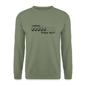 loading please wait - Unisex Pullover - Armeegrün - Vorne - Alina (178cm) & Michal (187cm)