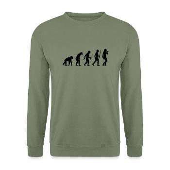 L'évolution du chanteur - Sweat-shirt Unisexe - vert militaire - Devant - Alina (178cm) & Michal (187cm)