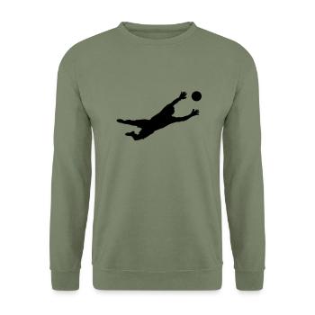 Torwart - Unisex Pullover - Armeegrün - Vorne - Alina (178cm) & Michal (187cm)