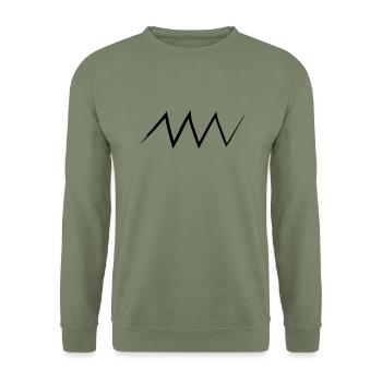 Un un escrocs dents un mord chien 1c - Sweat-shirt Unisexe - vert militaire - Devant - Alina (178cm) & Michal (187cm)