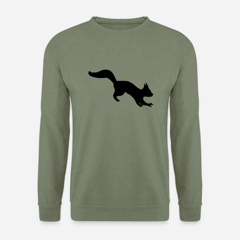bouncing agile squirrel silhouette - Unisex Sweatshirt - army green
