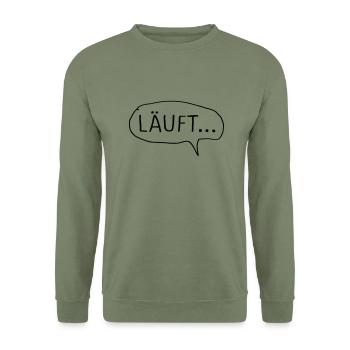 Läuft... - Unisex Pullover - Armeegrün - Vorne - Alina (178cm) & Michal (187cm)