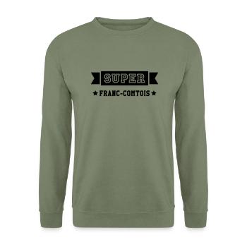 Franche-comté / Franc-Comtois / Franc-Comtoise - Sweat-shirt Unisexe - vert militaire - Devant - Alina (178cm) & Michal (187cm)