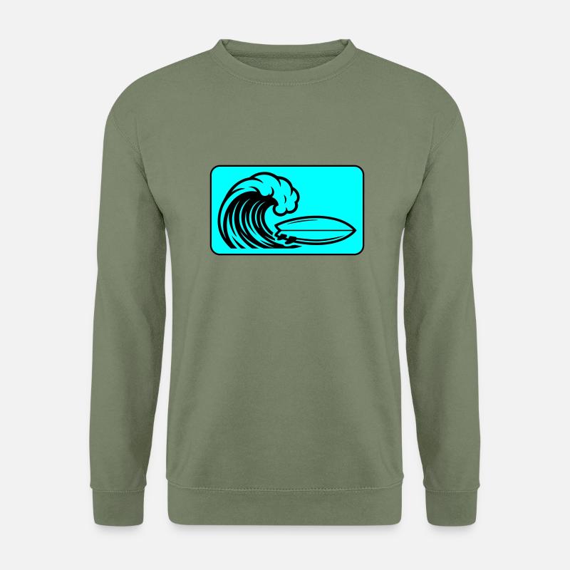 Surfbrett Welle - Unisex Pullover - Armeegrün