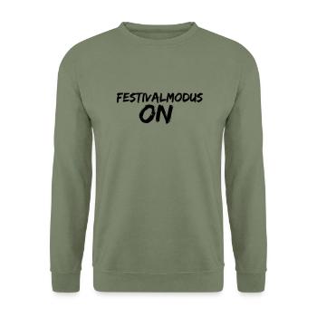 festivalmodus ON - Unisex Pullover - Armeegrün - Vorne - Alina (178cm) & Michal (187cm)