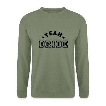 team bride - Unisex Sweatshirt - army green - Front - Alina (178cm) & Michal (187cm)