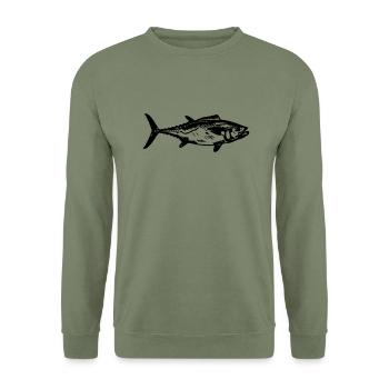 tuna fish - Unisex Pullover - Armeegrün - Vorne - Alina (178cm) & Michal (187cm)