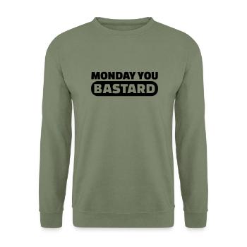 Monday you bastard - Unisex Pullover - Armeegrün - Vorne - Alina (178cm) & Michal (187cm)