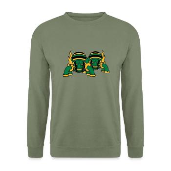 2 freunde team paar kiffer kiffen hanf w - Unisex Pullover - Armeegrün - Vorne - Alina (178cm) & Michal (187cm)