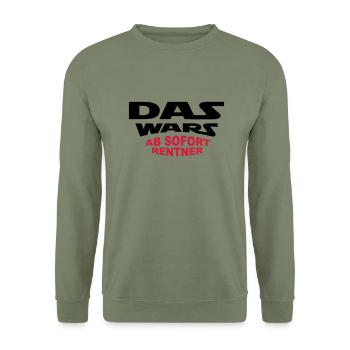 Das Wars - Rentner - Unisex Pullover - Armeegrün - Vorne - Alina (178cm) & Michal (187cm)