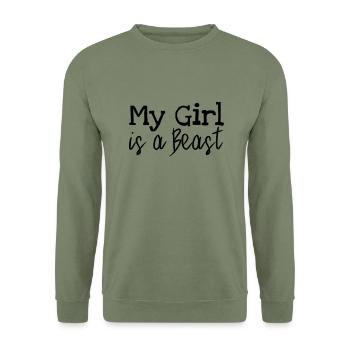 My Girl - Unisex Sweatshirt - army green - Front - Alina (178cm) & Michal (187cm)